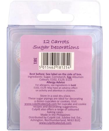 12 CARROTS Sugar Cake Decorations (Pipings) Cupcake Toppers  - Buy Online on GoSupps.com