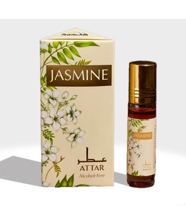 Jasmine Attar Oil Arabic Perfume For Unisex 100% Pure Ittar Roll On Perfume Oud Oil Woody Oudh Perfume Eid Ramadan Umrah Gifts & Vegan 6ml
