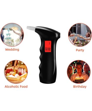 Professional Portable Alcohol Tester Breathalyzer | Digital LCD, Auto Power Off, Sound Alarm | 5 Mouthpieces | for Drivers & Home Use - Black - Buy Online on GoSupps.com
