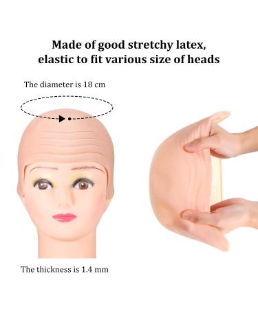 Bald Cap Bald Skin Thick Rubber Head Cap Skin Skull Wig Cap Fancy Dress Cosplay Hat for Kids Adults - Buy Online on GoSupps.com