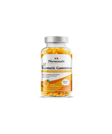 Kurkuma curcumin with ginger vegan gummy bears-120 natural orange aroma-2-month supply-delicious daily highly effective gummy bears for adults-13500 mg of turmeric rubber per day