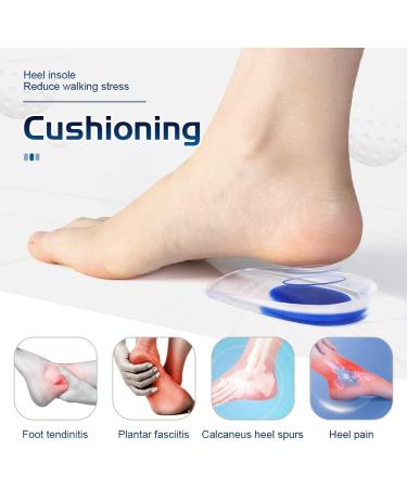 Buy Gel Heel Pillow & Silicone Heel Cushion for Plantar Fasciitis - Jaubs Blue EU 40-45 (2 Pairs) - Comfort & Support for Men & Women - Buy Online on GoSupps.com