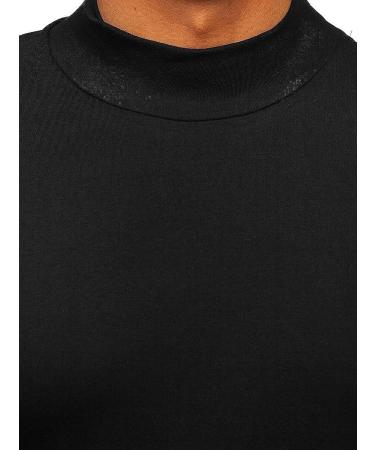 Men's Black Mock Turtleneck Long Sleeve T-Shirt - Large | Lightweight Stretch Undershirt - Buy Online on GoSupps.com