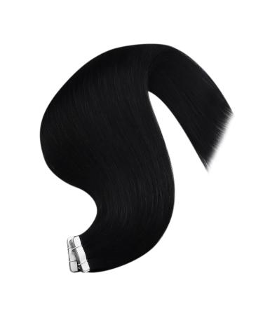 Youngsee Real Hair Tape Extensions - 60cm Black Seamless Invisible Tape In Extensions 20 Pieces 50g - Perfect for Cancer Patients - Buy Online on GoSupps.com