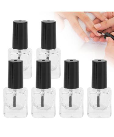 Empty nail polish bottle 6 pieces of nail polish bottle with brush transparent nail polish bottle 5ml crystal clear empty for self -filler with 2 funnel 6 mixed balls