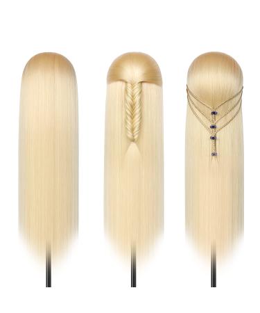 28-Inch Synthetic Hair Styling Training Head for Hairdressers - Free DIY Braided Set Included (Blond) - Buy Online on GoSupps.com