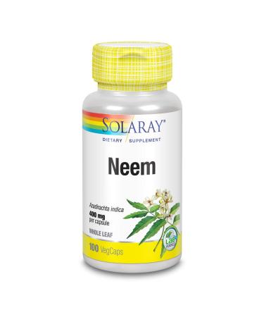 Solaray Organically Grown Neem 400 mg 100 VegCaps - Buy Online on GoSupps.com