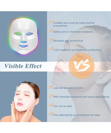 LED Face Mask Light Therapy Anti Acne 7 Color Photonic Mask for Skin Rejuvenation (Beige) - Buy Online on GoSupps.com
