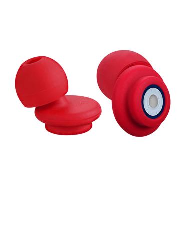 Kiniza Ear Plugs for Sleeping Noise Cancelling Super Soft Reusable Hearing Protection in Flexible Silicone for Sleep with Case for Sleeping Snoring Traveling Concerts Construction Study(Red)