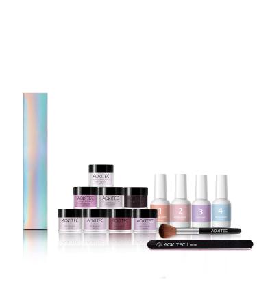 Dipping Powder Nails Set | Aokitec 14pcs Starter Kit - 8 Colors Glitter Acrylic Nail Powder for DIY Manicure & Salon Quality - Buy Online on GoSupps.com