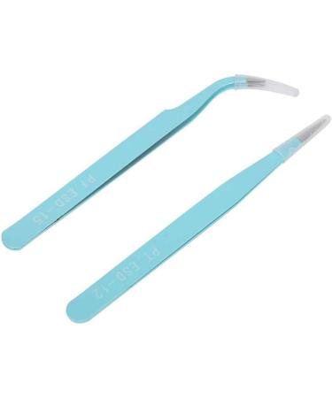 2-Piece Stainless Steel Tweezers Nail Tweezers Designs with Straight Head and Antistatic Straight Tweezers Curved for Beauty for Nails Manicure Tweezers Bend 02  - Buy Online on GoSupps.com