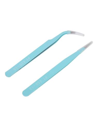 Wear -resistant.Stainless steel tweezers kit nail art tweezers for professional nail studio for manicure picking for decorative cutting (blue)