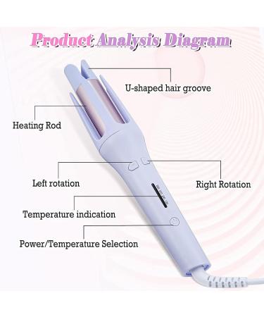 Curling Iron Automatic Hair Curler 1.25 Inch Curling Iorn Double Ceramic with 4 Temperatures Rizadora Automatica Para Cabello Pink - Buy Online on GoSupps.com