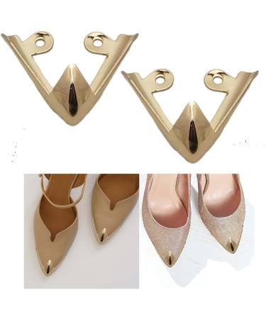 Shop Elegant Gold Metal High Heel Toe Caps - 2 Piece Pointed Protector for Stylish Shoe Protection - Buy Online on GoSupps.com