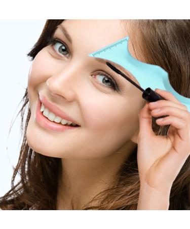 FOMIYES Silicone Beauty Ruler Travel Makeup Kit Mascara Applicator Guard Eyeliner Wearing Aid - Blue
