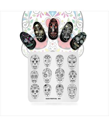 KADS 4pcs Halloween Nail Stamping Plates - DIY Nail Art Decoration Templates for Spooky Designs - Buy Online on GoSupps.com