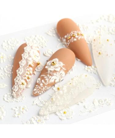 Nail Water Slides DIY Manicure Decor Nail Art Decoration White Flowers Butterfly-shape Design Water Transfer Stickers 5D Embossed Nail Sticker(4 Multicolor) Multicolor4 - Buy Online on GoSupps.com