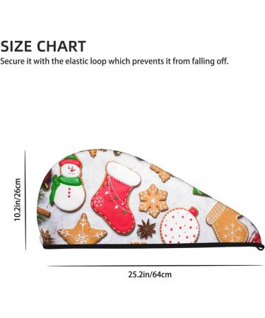 Christmas Gingerbread Cookies Microfiber Hair Towel | Soft Super Absorbent Coral Velvet Wrap for All Hair Types - Buy Online on GoSupps.com