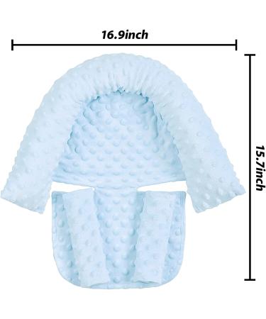 JINTN Baby Car Seat Head Neck Support Pillow - Infant Stroller Headrest with Seat Belt Strap Covers - Blue, 0-12 Months - Buy Online on GoSupps.com
