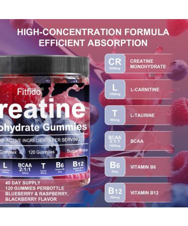 Fitfido Creatine Monohydrate Gummies 8000mg + Irish Sea Moss 3000mg Gummies Support for Muscles Immune Thyroid & Wellbeing Vegan Sugar Free 2-Pack Supplement Bundle - Buy Online on GoSupps.com