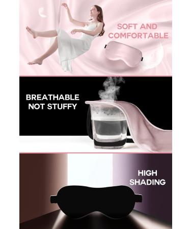 22 Momme 100% Pure Mulberry Silk Pink Sleep Mask | Adjustable Headband | Anti-Allergy | Natural Silk Eye Mask | Perfect Gift for Men and Women - Buy Online on GoSupps.com