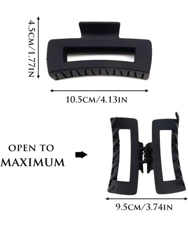 Matte Solid Color Hair Claw Clips for Thick Hair - Set of 2, Jumbo Rectangle Hair Jaw Clamp for Women and Girls (6 Colors) - Buy Online on GoSupps.com