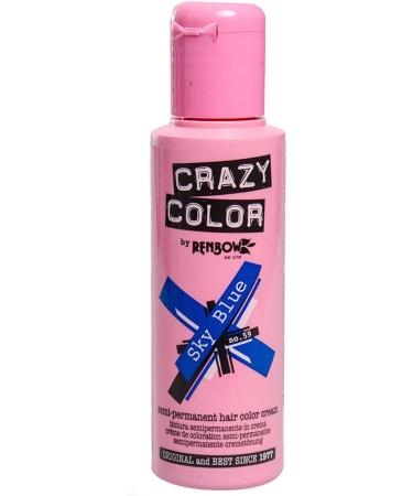 Crazy Colour Sky Blue Semi-Permanent Hair Colour Cream 100ml - Pack of 1 - Buy Online on GoSupps.com