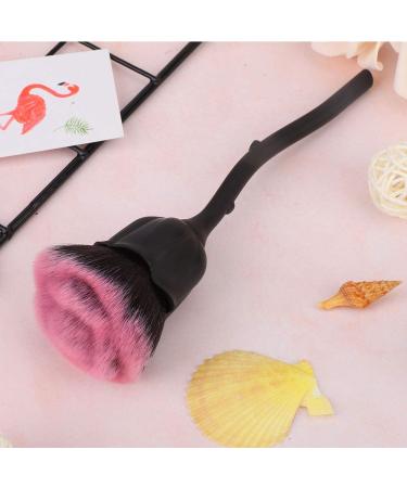 Rose Shape Nail Dust Brush - Long Grip Nail Art Painting Pen for Manicure & Powder Removal (02# Black + Pink) - Buy Online on GoSupps.com