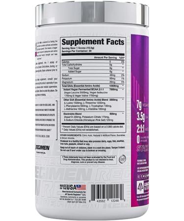 EAA + Hydro by AP Sports Regimen | Vegan BCAA & EAA Amino Powder for Optimal Recovery | Hydration & Electrolytes | 30 Servings - Squeeze Me Grape - Buy Online on GoSupps.com