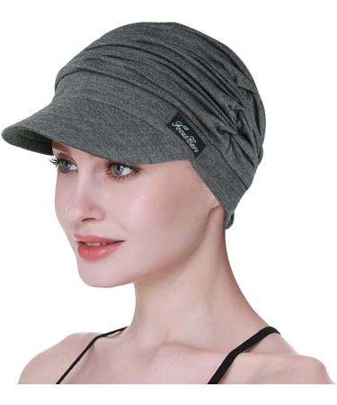 FocusCare Soft Chemo Scarves for Women | Bamboo Fabric Baseball Cap Turban for Hair Loss | Dark Health Gray - Buy Online on GoSupps.com