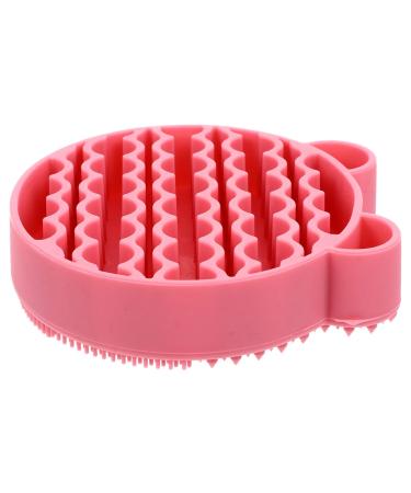 Minkissy 2 1 Makeup Brush Cleaning Pad Silicone Makeup Brush Makeup Brush Pad Brush Scrubber Mat Silicone Brush Cleaner Brush Cleaner Pad Cosmetic Brush Drying Rack Silica Gel Portable Red