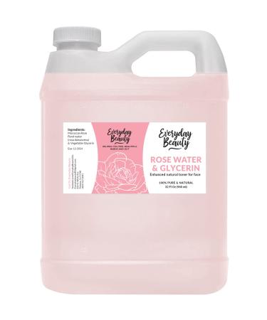 Rose Water & Glycerin Enhanced Facial Toner - 32oz Bulk Alcohol-Free Vegan All Natural Refreshing for Face and Hair - Uplifts  Calming & Soothing for All Skin Types  Glycerin Rose Water 32 Fl Oz (Pack of 1) - Buy Online on GoSupps.com