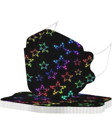 SDFRK Children s Disposable 4-Layer Mouth Protection Masks Colorful Star Design Breathable & Comfortable Ideal for School Days 10/50 Pieces - Buy Online on GoSupps.com