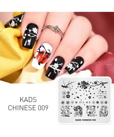 KADS Nail Stamping Plate Chinese Style Plum Flower Template - Nail Art Decoration (CN009) CH009 - Buy Online on GoSupps.com
