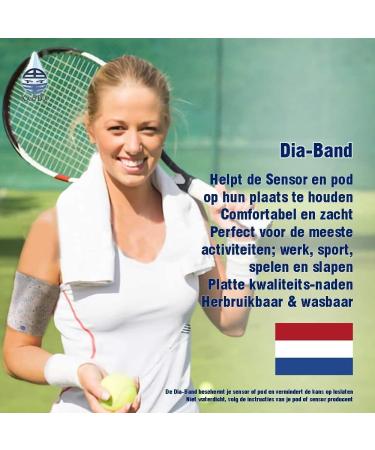 Dia Band - Glucose Sensor Protection Bracelet for Freestyle Libre Medtronic Dexcom Omnipod | Reusable Diabetic Band XXL (33-36 cm) - Buy Online on GoSupps.com