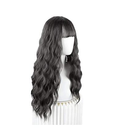BGHJUE Wig Women s Heat Resistant 24 Inches Long Curly Hair Wig With Wig Cap Black 24inchChocolate Chocolate24 inch