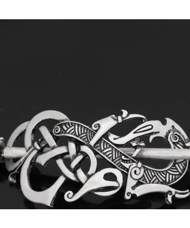 Lurrose Hair Clips Dragon Design Viking Jewelry Hair Clip Alloy Irish Hair Pin with Stick for Woman men - Buy Online on GoSupps.com