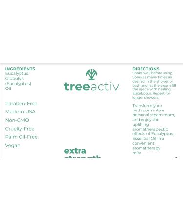 TreeActiv Extra Strength Eucalyptus Shower Spray - Spa Freshener for Bathroom, Aromatherapy Mist with Essential Oil - 1000 Sprays - Buy Online on GoSupps.com