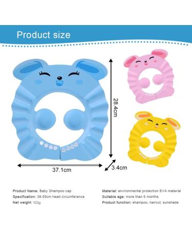 Adjustable Waterproof Baby Shower Cap 3PCS Set for Kids - Shampoo Shield for Toddler Bath Time - Buy Online on GoSupps.com