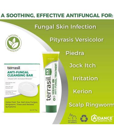 Terrasil Antifungal Treatment Kit - Fast Healing Clotrimazole Ointment for Fungal Skin Infections - Includes Cream and Soap - Buy Online on GoSupps.com