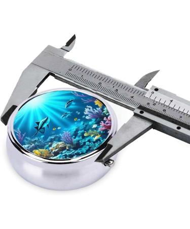 Submarine Coral Round Pill Box | 3-Compartment Organizer for Travel & Purse | Portable Pill Holder - Buy Online on GoSupps.com
