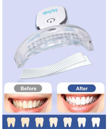 MySmile Teeth Whitening Strips Kit 14 Treatments with 28 LED Light - 10 Min Non-Sensitive Fast Whitening Teeth Enamel Safe Teeth Whitener - Helps to Remove Deep Stains 28 Fl Oz (Pack of 1) - Buy Online on GoSupps.com