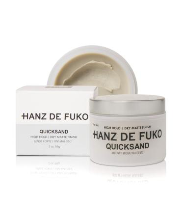 Hanz de Fuko Quicksand  Premium Mens Hair Styling Wax  High Hold, Ultra Matte Finish  Certified Organic Ingredients, 2 oz.