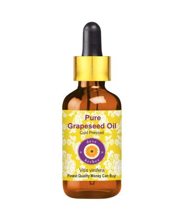 Deve Herbes Deve Herbs Pure Grape Seed Oil (Vitis vinifera) with glass dropper natural therapeutic grade cold pressed 10 ml