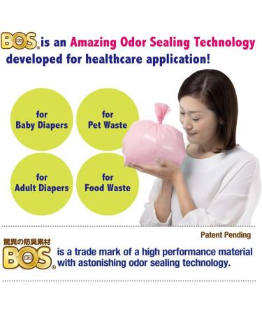 BOS Amazing Odor Sealing Baby Diaper Disposal Bags - 180 Bags, Unscented, Durable, Pink (90 Count x 2) - Buy Online on GoSupps.com