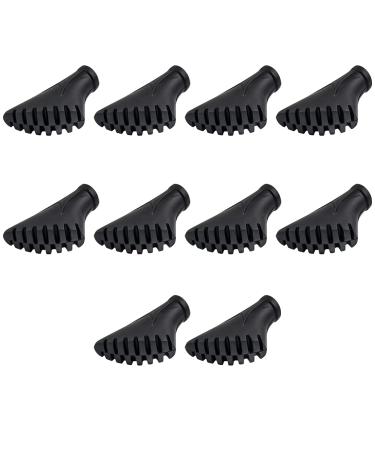 Crestgolf 6/10 piece Nordic walking pads for asphalt trekkingstock rubber pussy for asphalt and stone trekking sticks 10-part set in black
