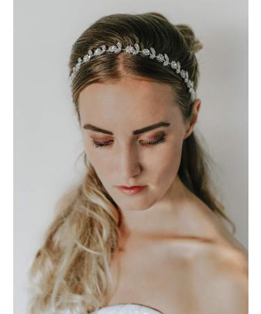 SWEETV Rhinestone Bridal Headpiece - Silver Wedding Headband for Bride, Bridesmaid, Flower Girl - Buy Online on GoSupps.com
