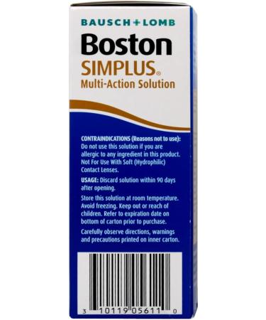 Bausch & Lomb Boston Simplus Multi Action Solution | 3.5 oz | Daily Protein Remover | International Shipping Available - Buy Online on GoSupps.com