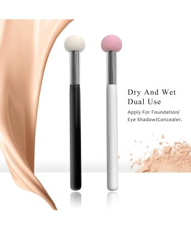 4 Pack Makeup Brushes Set - Foundation, Powder, Eyebrow, Concealer Applicator Brushes (Black+White) - Buy Online on GoSupps.com
