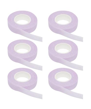 6 Rolls Eyelashes Tape Adhesive Fabric Tape for Eyelashes Extension Fabric Supply Breathable Tape Under Eye Individual Eye Lashes Tools(Purple)